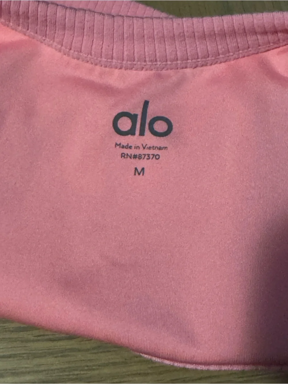 Alo Yoga Wellness Pink Ribbed Bra Tank Top